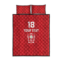 Custom York Minstrel Spirit Quilt Bed Set Norse Viking Pattern Red Version - Wonder Print Shop