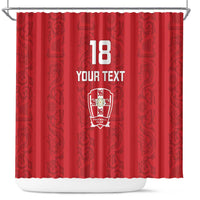 Custom York Minstrel Spirit Shower Curtain Norse Viking Pattern Red Version - Wonder Print Shop