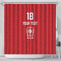 Custom York Minstrel Spirit Shower Curtain Norse Viking Pattern Red Version - Wonder Print Shop