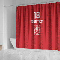 Custom York Minstrel Spirit Shower Curtain Norse Viking Pattern Red Version - Wonder Print Shop