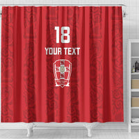 Custom York Minstrel Spirit Shower Curtain Norse Viking Pattern Red Version - Wonder Print Shop