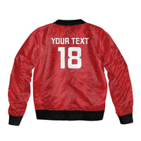Custom York Minstrel Spirit Sleeve Zip Bomber Jacket Norse Viking Pattern Red Version - Wonder Print Shop