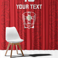 Custom York Minstrel Spirit Window Curtain Norse Viking Pattern Red Version - Wonder Print Shop