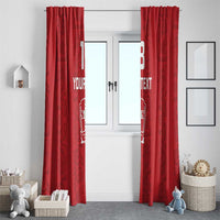 Custom York Minstrel Spirit Window Curtain Norse Viking Pattern Red Version - Wonder Print Shop