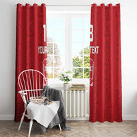 Custom York Minstrel Spirit Window Curtain Norse Viking Pattern Red Version - Wonder Print Shop