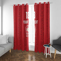 Custom York Minstrel Spirit Window Curtain Norse Viking Pattern Red Version - Wonder Print Shop