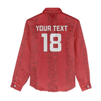 Custom York Minstrel Spirit Women Casual Shirt Norse Viking Pattern Red Version - Wonder Print Shop