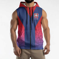 Custom York Heritage Minstrel Sleeveless Zip Hoodie White Rose of York Patterns - Wonder Print Shop