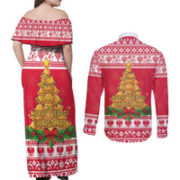 Poland Christmas Couples Matching Off Shoulder Maxi Dress and Long Sleeve Button Shirt Oh Pierogi Tree - Wonder Print Shop