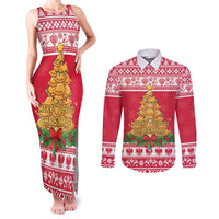 Poland Christmas Couples Matching Tank Maxi Dress and Long Sleeve Button Shirt Oh Pierogi Tree - Wonder Print Shop