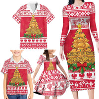 Poland Christmas Family Matching Long Sleeve Bodycon Dress and Hawaiian Shirt Oh Pierogi Tree - Wonder Print Shop