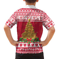 Poland Christmas Family Matching Off The Shoulder Long Sleeve Dress and Hawaiian Shirt Oh Pierogi Tree - Wonder Print Shop