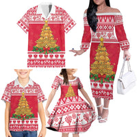 Poland Christmas Family Matching Off The Shoulder Long Sleeve Dress and Hawaiian Shirt Oh Pierogi Tree - Wonder Print Shop