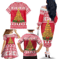 Poland Christmas Family Matching Off The Shoulder Long Sleeve Dress and Hawaiian Shirt Oh Pierogi Tree - Wonder Print Shop