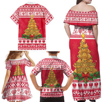 Poland Christmas Family Matching Off Shoulder Maxi Dress and Hawaiian Shirt Oh Pierogi Tree - Wonder Print Shop