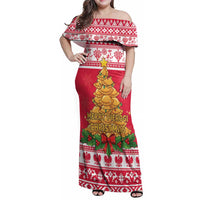 Poland Christmas Family Matching Off Shoulder Maxi Dress and Hawaiian Shirt Oh Pierogi Tree - Wonder Print Shop