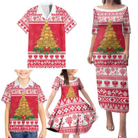 Poland Christmas Family Matching Puletasi and Hawaiian Shirt Oh Pierogi Tree - Wonder Print Shop