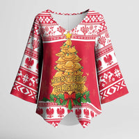 Poland Christmas Kimono Sleeve Blouse Oh Pierogi Tree - Wonder Print Shop