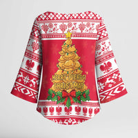 Poland Christmas Kimono Sleeve Blouse Oh Pierogi Tree - Wonder Print Shop