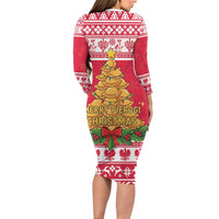 Poland Christmas Long Sleeve Bodycon Dress Oh Pierogi Tree - Wonder Print Shop