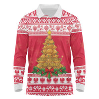 Poland Christmas Long Sleeve Polo Shirt Oh Pierogi Tree - Wonder Print Shop