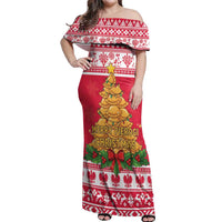 Poland Christmas Off Shoulder Maxi Dress Oh Pierogi Tree - Wonder Print Shop