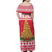Poland Christmas Off Shoulder Maxi Dress Oh Pierogi Tree - Wonder Print Shop