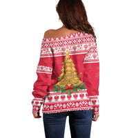 Poland Christmas Off Shoulder Sweater Oh Pierogi Tree - Wonder Print Shop