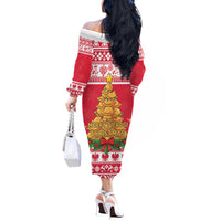 Poland Christmas Off The Shoulder Long Sleeve Dress Oh Pierogi Tree - Wonder Print Shop