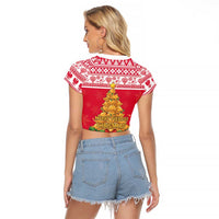 Poland Christmas Raglan Cropped T Shirt Oh Pierogi Tree - Wonder Print Shop