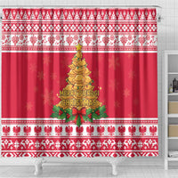 Poland Christmas Shower Curtain Oh Pierogi Tree - Wonder Print Shop