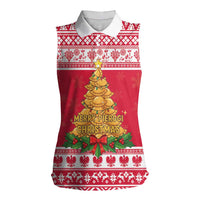 Poland Christmas Women Sleeveless Polo Shirt Oh Pierogi Tree - Wonder Print Shop