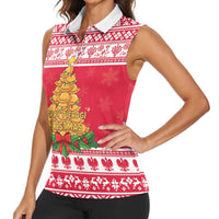 Poland Christmas Women Sleeveless Polo Shirt Oh Pierogi Tree - Wonder Print Shop
