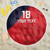 Custom Bailiwick of Jersey Cricket Beach Blanket Jer Lions Champion Red Version - Wonder Print Shop