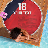 Custom Bailiwick of Jersey Cricket Beach Blanket Jer Lions Champion Red Version - Wonder Print Shop