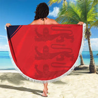 Custom Bailiwick of Jersey Cricket Beach Blanket Jer Lions Champion Red Version - Wonder Print Shop