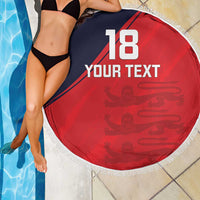 Custom Bailiwick of Jersey Cricket Beach Blanket Jer Lions Champion Red Version - Wonder Print Shop