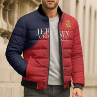 Custom Bailiwick of Jersey Cricket Bomber Puffer Jacket Jer Lions Champion Red Version - Wonder Print Shop