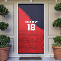 Custom Bailiwick of Jersey Cricket Door Cover Jer Lions Champion Red Version - Wonder Print Shop