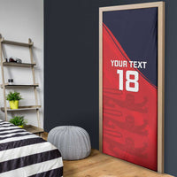 Custom Bailiwick of Jersey Cricket Door Cover Jer Lions Champion Red Version - Wonder Print Shop