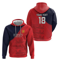 Custom Bailiwick of Jersey Cricket Hoodie Jer Lions Champion Red Version - Wonder Print Shop
