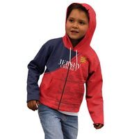 Custom Bailiwick of Jersey Cricket Kid Hoodie Jer Lions Champion Red Version - Wonder Print Shop