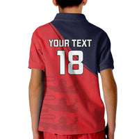 Custom Bailiwick of Jersey Cricket Kid Polo Shirt Jer Lions Champion Red Version - Wonder Print Shop