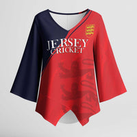Custom Bailiwick of Jersey Cricket Kimono Sleeve Blouse Jer Lions Champion Red Version - Wonder Print Shop