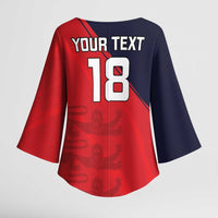 Custom Bailiwick of Jersey Cricket Kimono Sleeve Blouse Jer Lions Champion Red Version - Wonder Print Shop