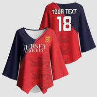Custom Bailiwick of Jersey Cricket Kimono Sleeve Blouse Jer Lions Champion Red Version - Wonder Print Shop