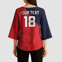 Custom Bailiwick of Jersey Cricket Kimono Sleeve Blouse Jer Lions Champion Red Version - Wonder Print Shop