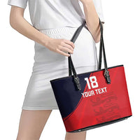 Custom Bailiwick of Jersey Cricket Leather Tote Bag Jer Lions Champion Red Version - Wonder Print Shop