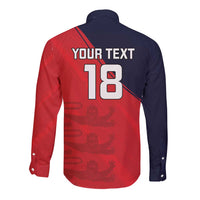 Custom Bailiwick of Jersey Cricket Long Sleeve Button Shirt Jer Lions Champion Red Version - Wonder Print Shop