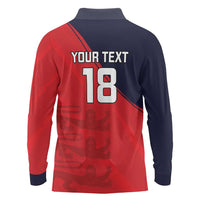 Custom Bailiwick of Jersey Cricket Long Sleeve Polo Shirt Jer Lions Champion Red Version - Wonder Print Shop